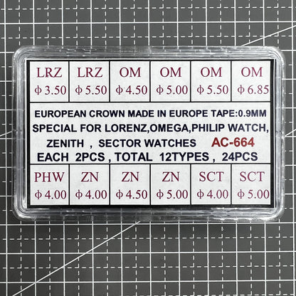 Exklusive Uhrkronen für Lorenz Omega Zenith Philip Sector Uhren Europa gefertigt