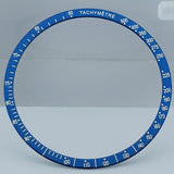 Aluminum Alloy Blue Ring+White Font 38.5mm Watch Bezel for Omega Speedmaster