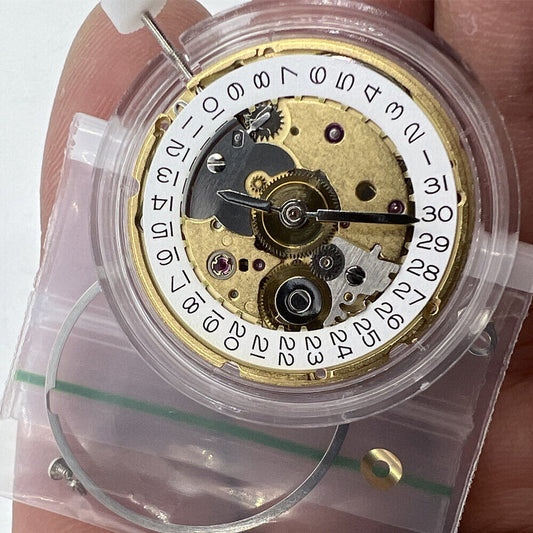 TIANJIN ST2130 golden mechanical watch movement with single calendar, for precise timekeeping and durability.