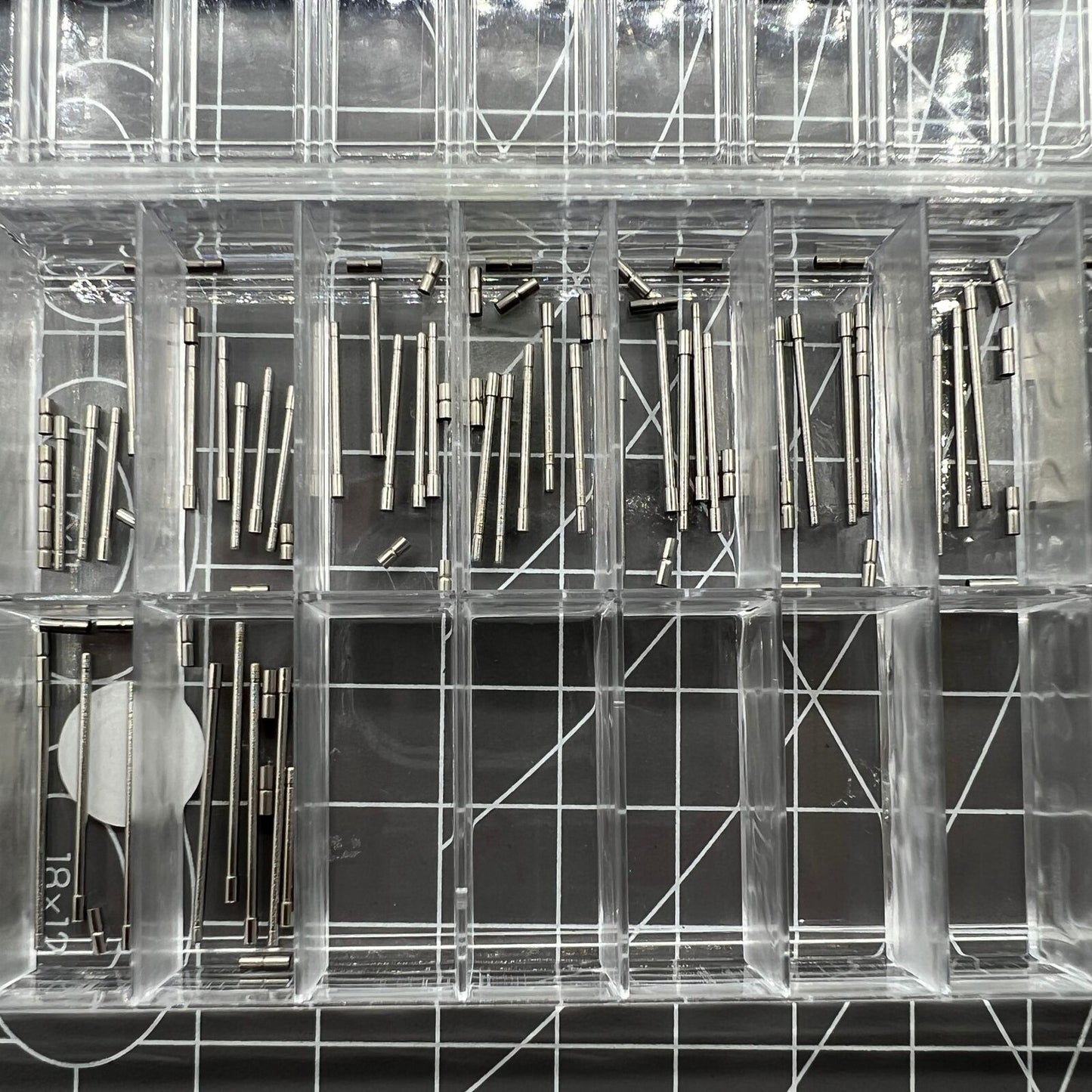 AB brand AB-638NTWP stainless steel notched tubes with pins for secure watch band assembly, 60pcs box.