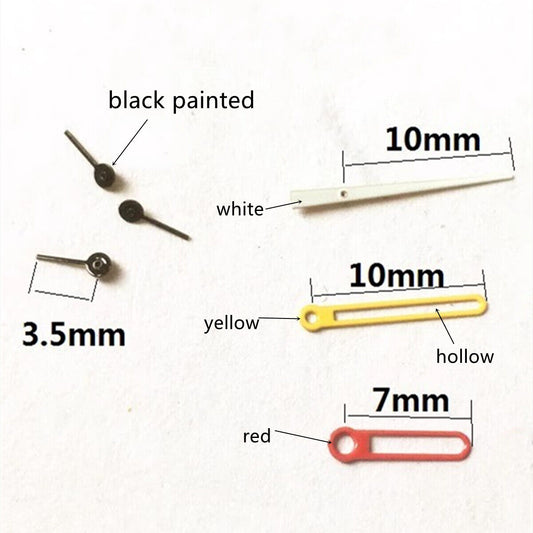Aiguille de montre creuse 10 x 10 x 7 mm, blanche, jaune, rouge et noire, pour Epson VD53, VD54, VD57
