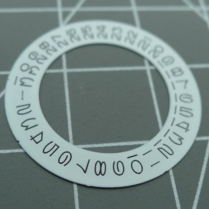 White date wheel overlay for ETA2824 2836 Miyota 8215/8200 watch movements, date display at 3 o'clock.