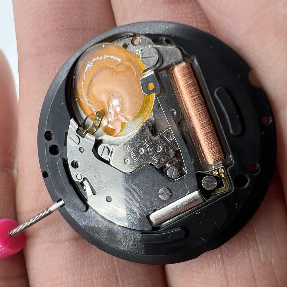 Ronda 713 Swiss quartz watch movement showcasing precise timekeeping for reliable watch repairs.