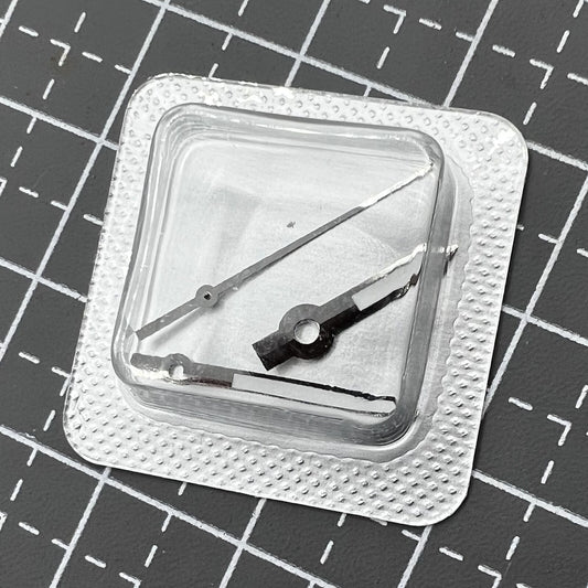 Set of 16mm silver-trimmed black painted watch hands, compatible with ETA2836, ideal for M005.4 models.