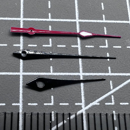 2 Sets/Pack 16mm Black+Red Trim with Green Lume Hand Set for Ronda 515 Movement