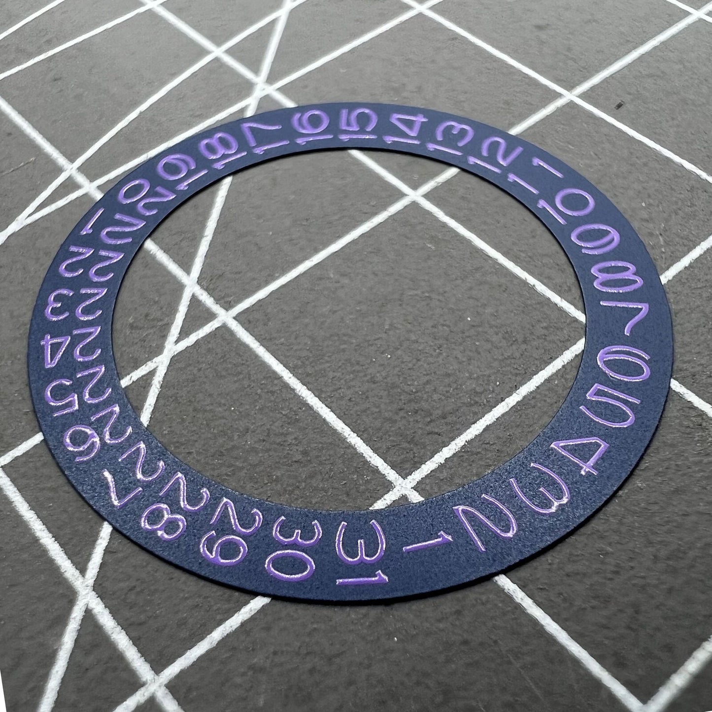 Denim blue background lilac purple font disk date wheel for Miyota NH35 NH36