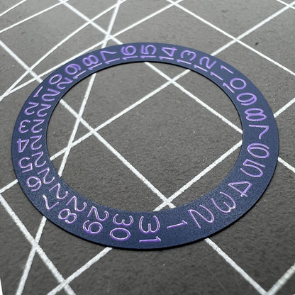 Denim blue background lilac purple font disk date wheel for Miyota NH35 NH36