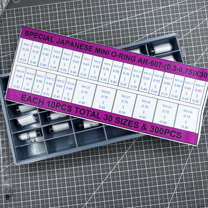 300 Stück Mini Dichtungsring Set 30 Größen 0,3 0,75 mm Wasserdicht Uhrenkrone