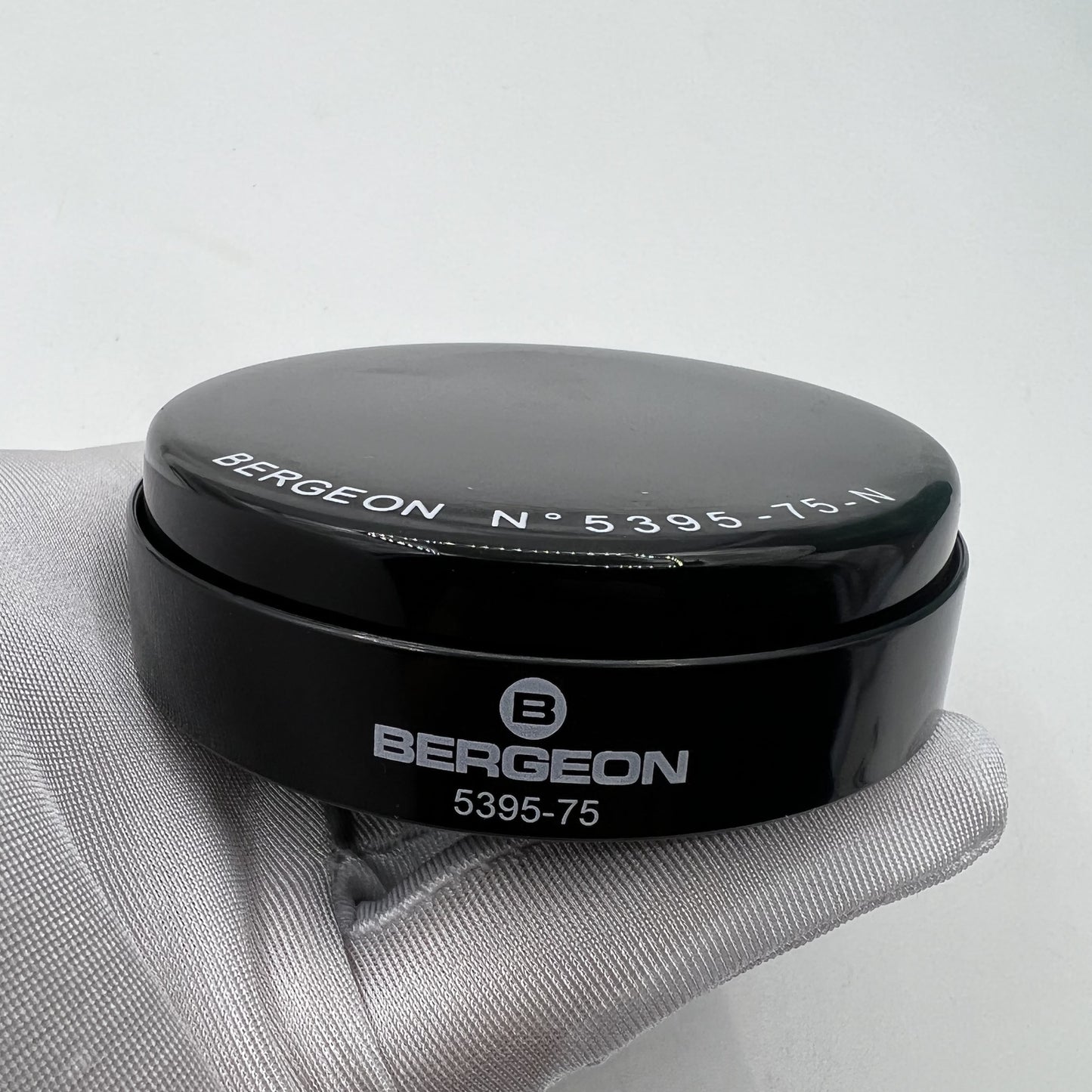 Swiss Made Bergeon 5395-75-N black gel watch cushion, 75mm, providing secure protection for watches