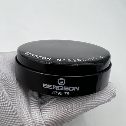 Swiss Made Bergeon 5395-75-N black gel watch cushion, 75mm, providing secure protection for watches