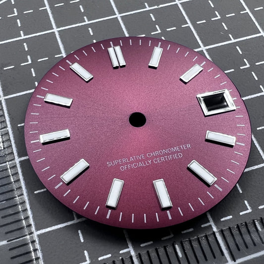 Metal Polished Red Green Luminous Watch Dial for Movement NH35