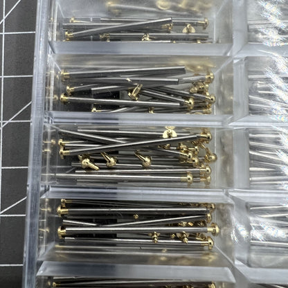 200PCS watch strap screws and link pins kit, assorted 10-28mm sizes for precise band repair and adjustment.