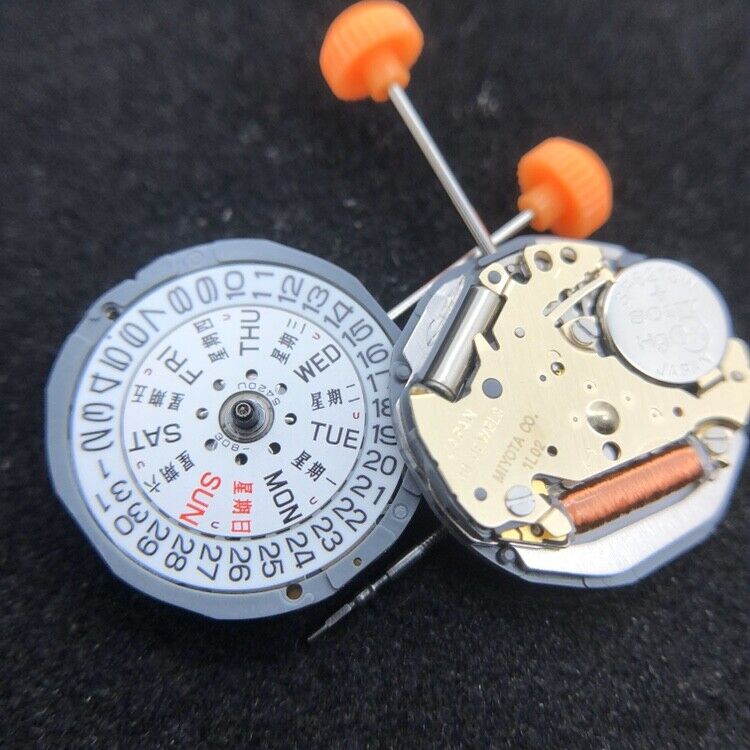 Miyota 1L02 Japan quartz movement watch accessory with English-Chinese dial for precise timekeeping.