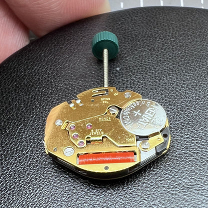 Quarzwerk Swiss Ronda 1069 goldbeschichtet, langlebiges Uhrwerk Ersatzteil f�r pr�zise Zeitmessung