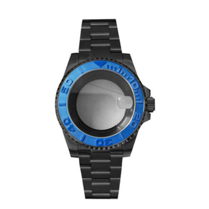 PVD Black SUB Watch Case+Strap 40mm Sapphire Glass 5ATM Waterproof for NH35/NH36
