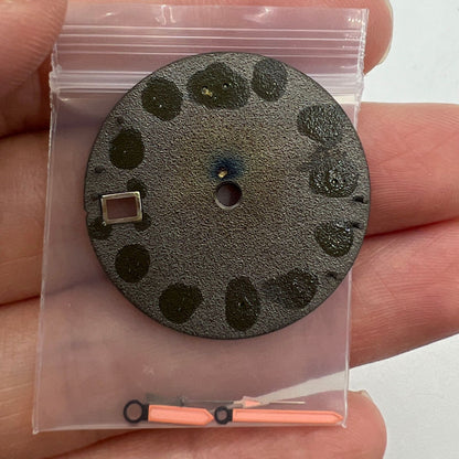 28.5mm luminous watch dial with hands, fits NH35 movement, perfect for watch repairs.