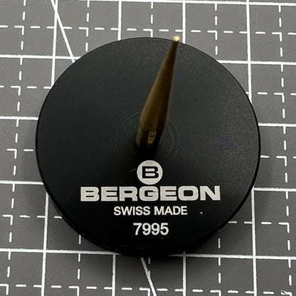 Swiss Bergeon 7995 balance cock support tool for precise watch repair and assembly tasks.