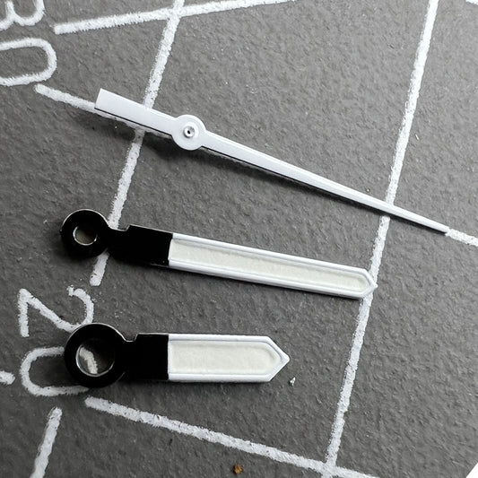 Aiguilles de montre lumineuses noires et blanches vertes de 11 mm pour mouvement à quartz Epson TMI VJ12