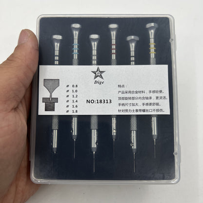 1. Stainless steel watch bracelet adjusting tool with 6 size options for precise strap fitting.  