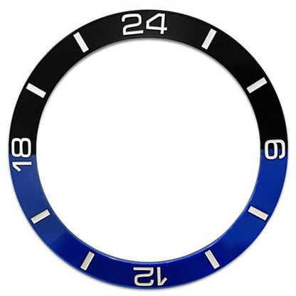 38 mm blau + schwarz Halbmaßstab Keramik poliert Uhr Lünette Fit für SUB007 Uhr 
