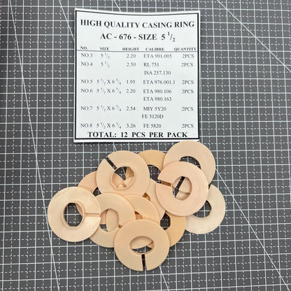 12 pièces 6 tailles de ligne entretoise de boîtier de mouvement support de bague de boîtier #AC-676-TAILLE 5.5
