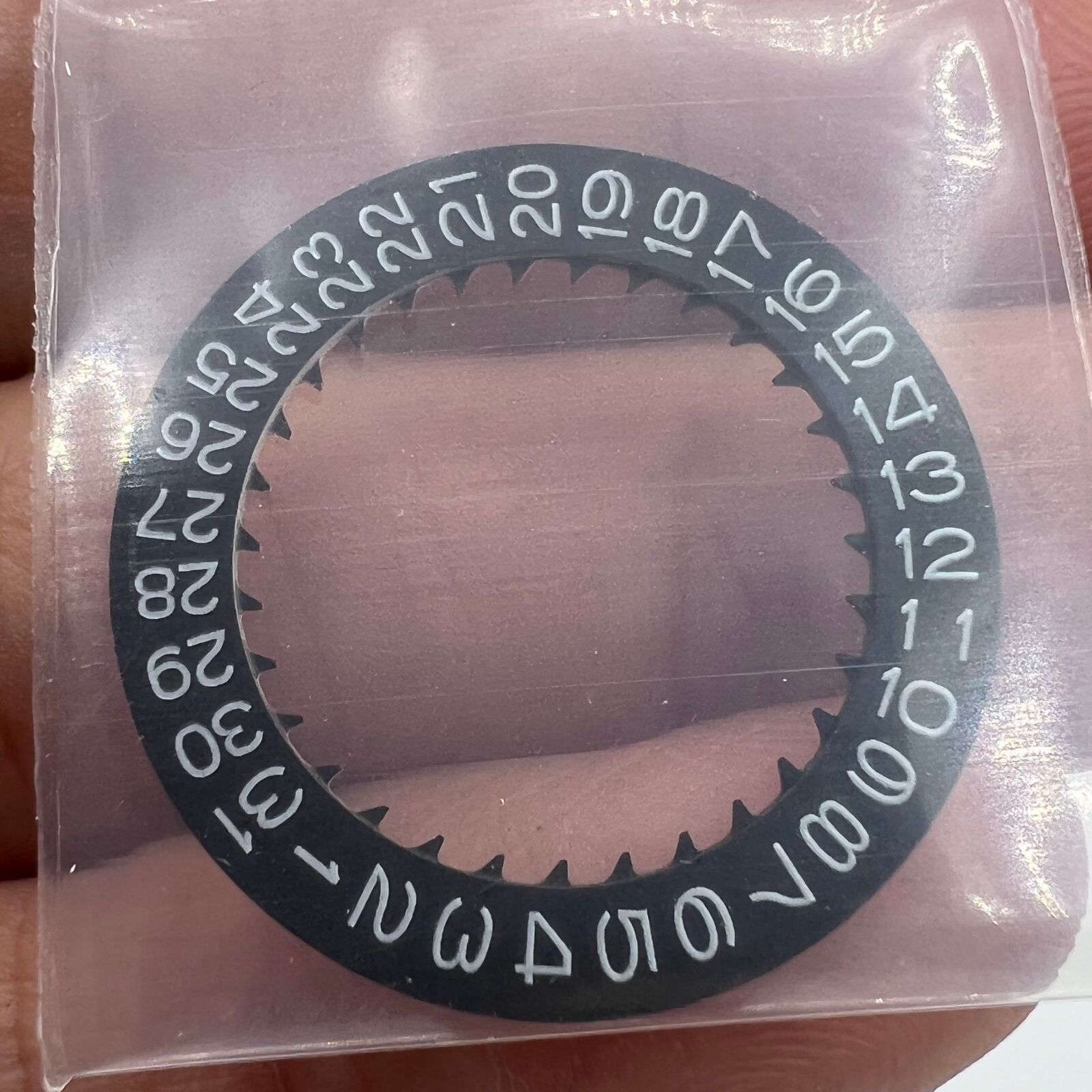 Blue luminous disk date wheel with white font on black, compatible with NH35 NH36 movement watch accessories