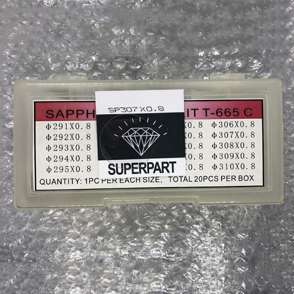 T-665C Watch Crystal Glass Set Sapphire Glass Kit 20 Sizes 20PCS/Box