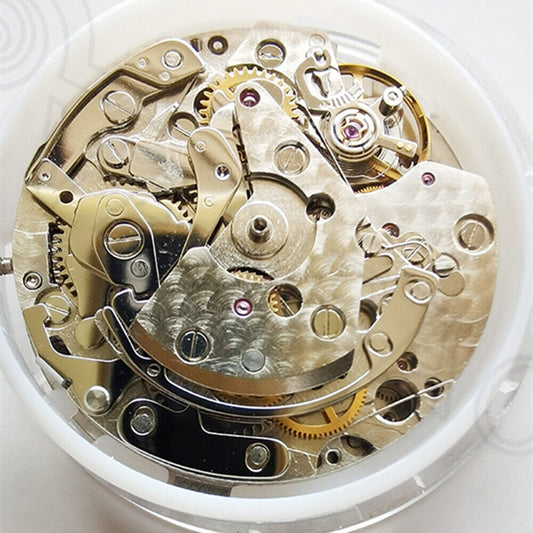 Asian 7750 automatic chronograph movement with ETA 7753 small second at 6 o'clock, precision watch accessory.