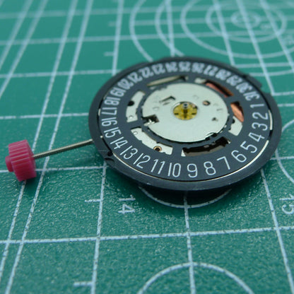 Swiss Part Ronda 715 quartz watch movement with black date wheel at 6 o'clock, replacement part.