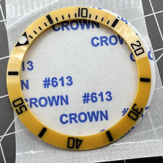 38mm ceramic Slope SUB bezel ring in yellow with black font for SUB007 watch accessory