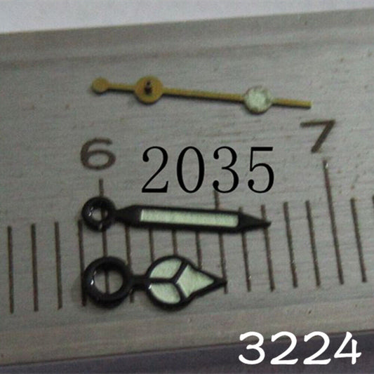 NO.3224 luminous watch hands set for Miyota 2035 movement, enhancing visibility and precision in watch repair.