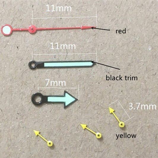 Aiguilles de montre jaunes de 11 mm pour Miyota OS10 OS20 OS60 OS80