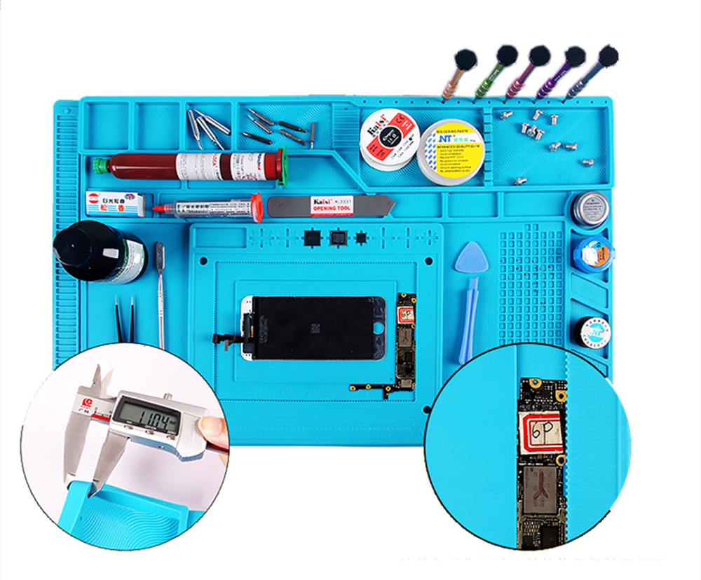 Heat-Resistant Soldering Station Silicon Soldering Mat Work Pad Desk Platform