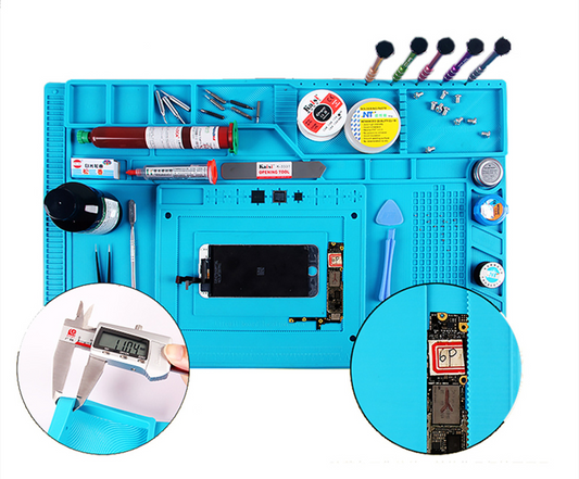 Heat-Resistant Soldering Station Silicon Soldering Mat Work Pad Desk Platform