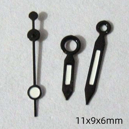 2 Sets/Pack 11mm Black Trim Green Lume Hands Set for Miyota 2035 2115 2105 230