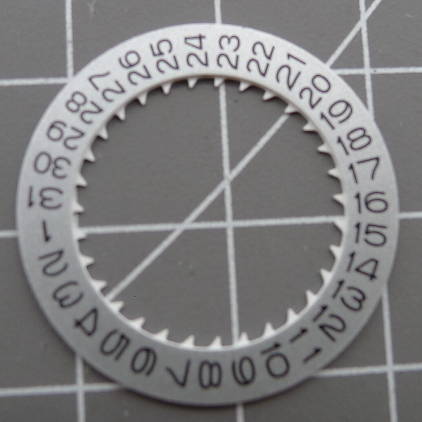 Vintage silver date disk wheel for NH36 NH35 watch movement, crown position 3.8 accessory.