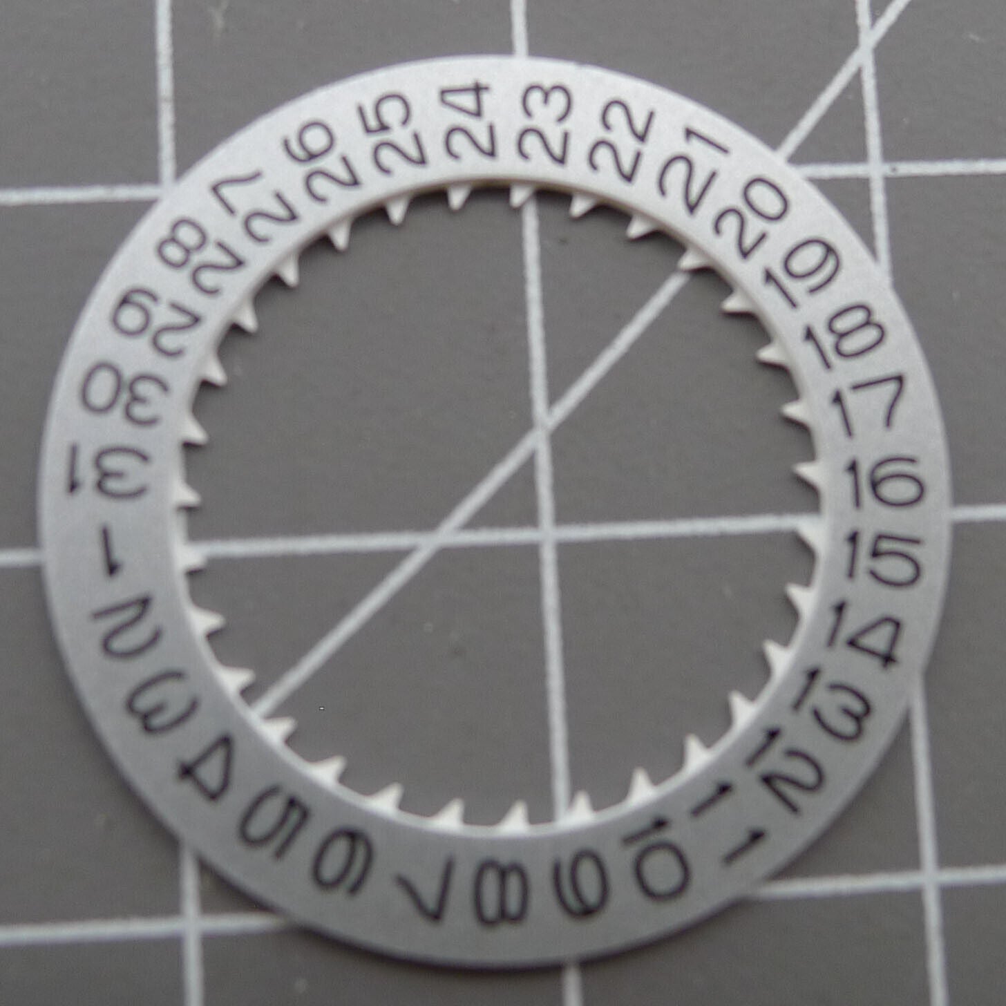 Vintage silver date disk wheel for NH36 NH35 watch movement, crown position 3.8 accessory.