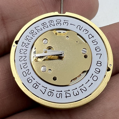 Ronda 5030D Swiss quartz watch movement with date display at 4 o'clock for precision timekeeping.