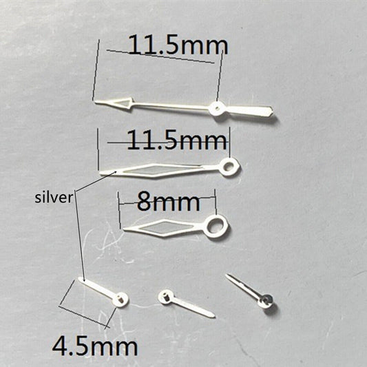 Aiguilles de montre en forme de diamant vert luminescent de 11,5 mm pour Miyota OS10 OS20 OS22 OS60 OS80