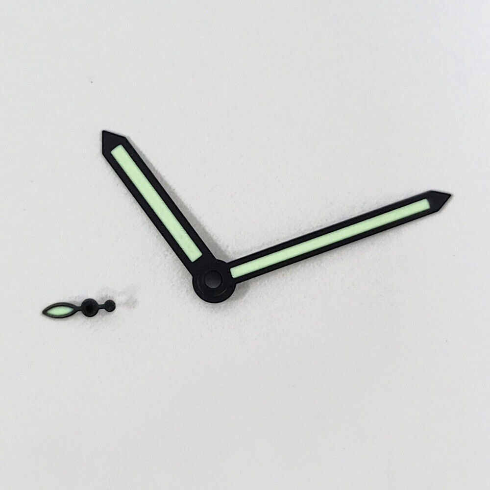 Green lume watch hands with black trim designed for ST3600/ST3620 ETA6497/6498 movements, quality.