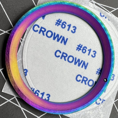 Matte Rainbow Blue Golden Aluminium 38mm/30.5mm bezel insert for stylish watch customization.