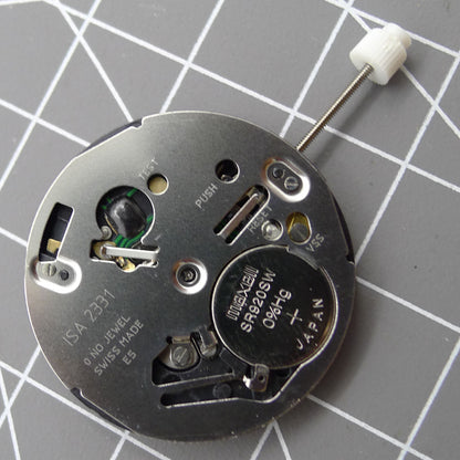 Swiss ISA 2331 Black Dial Quartz Movement Date At 6 Watch Part