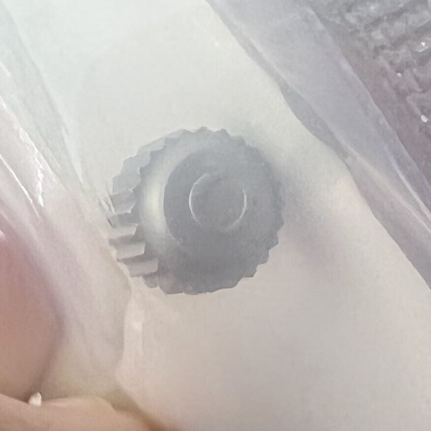 Titanium grey no-screw watch crown for Omega Seamaster 300 231.20, durable replacement part.