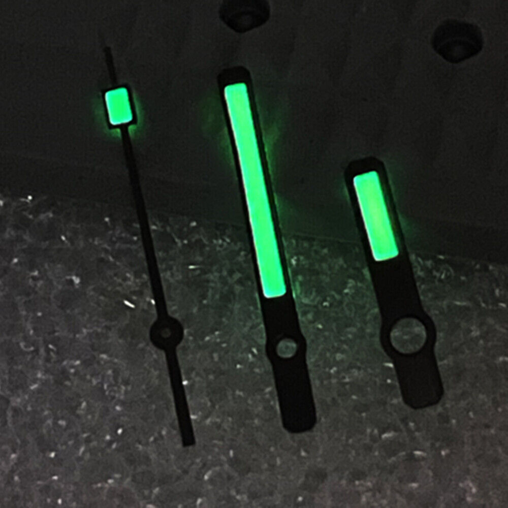 Green luminous watch hands set for SKX007 and SPR777 models with NH35A/NH36 movement.
