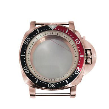 42mm Rose Gold PVD Stainless Steel Watch Case for NH35/36 White Inner Shadow