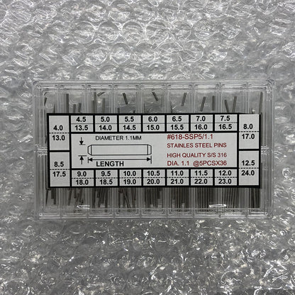 Goupilles de connexion pour bracelet de montre en acier inoxydable 316#, 180 pièces/boîte