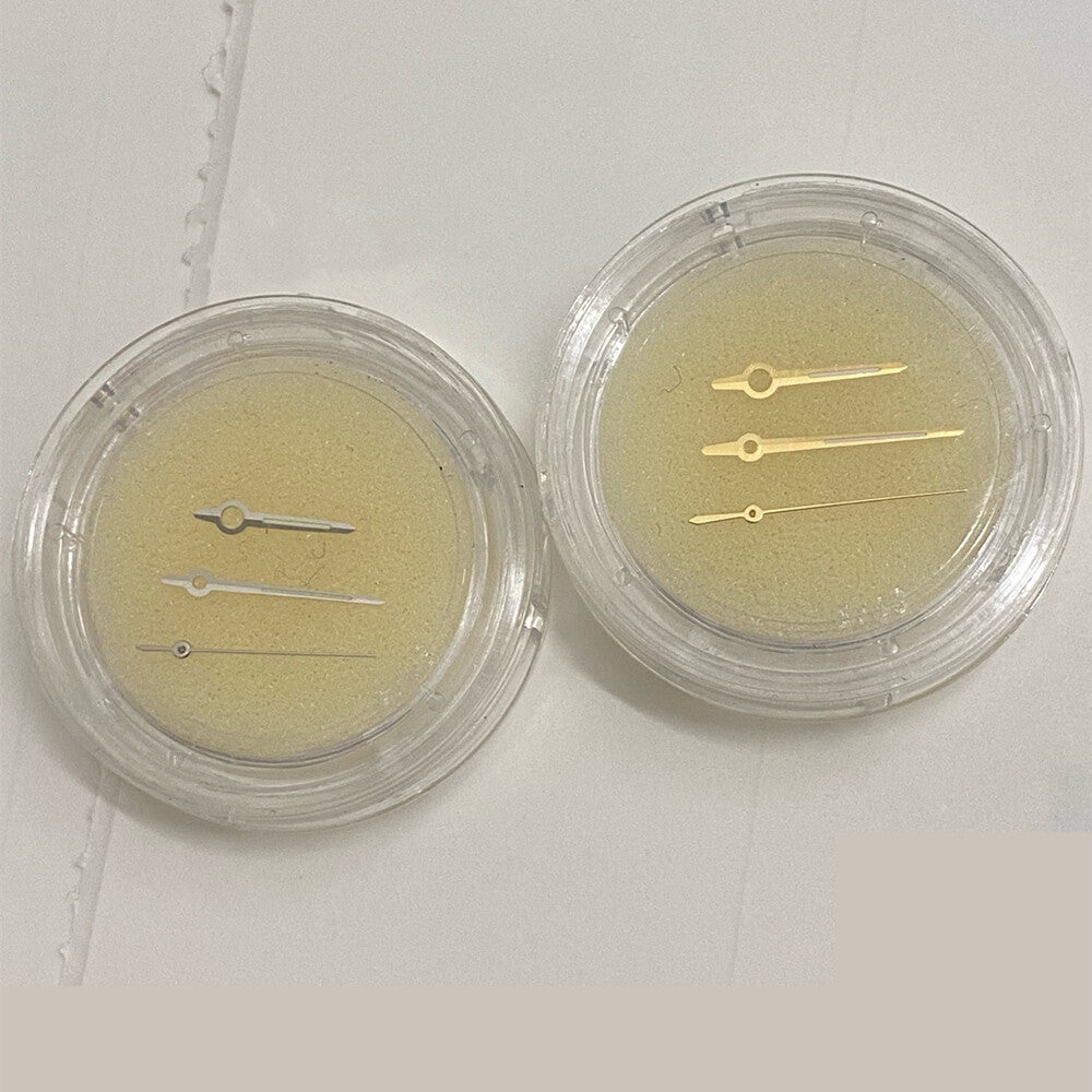 Golden and silver green luminous watch hands for ETA 2892, 2836, 2824 movements by Generic, enhancing visibility and style.