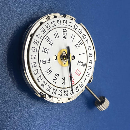 DG2813 automatic watch with mechanical movement, silver dial, day-date display by Tian Jing.