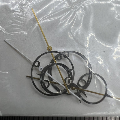 Black 11mm pointed watch hands with irregular design for Miyota 2035 watch accessories.