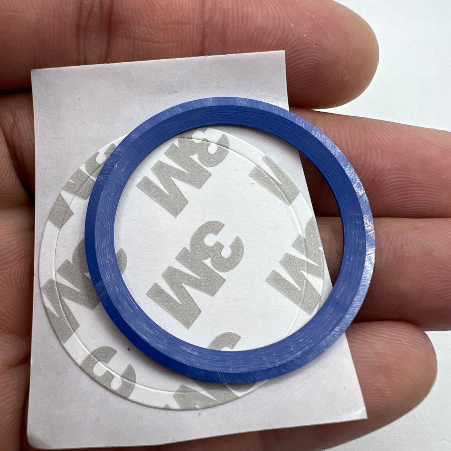 Ceramic 38mm blue bezel ring with white font for Yacht Master, enhancing watch style and durability.